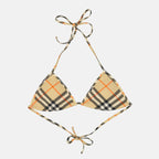 Beachwear Haut de bikini à carreaux Burberry Beige Femme