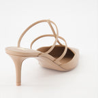 Chaussures ouvertes Mules Rockstud Wispy en cuir Valentino Garavani Beige Femme