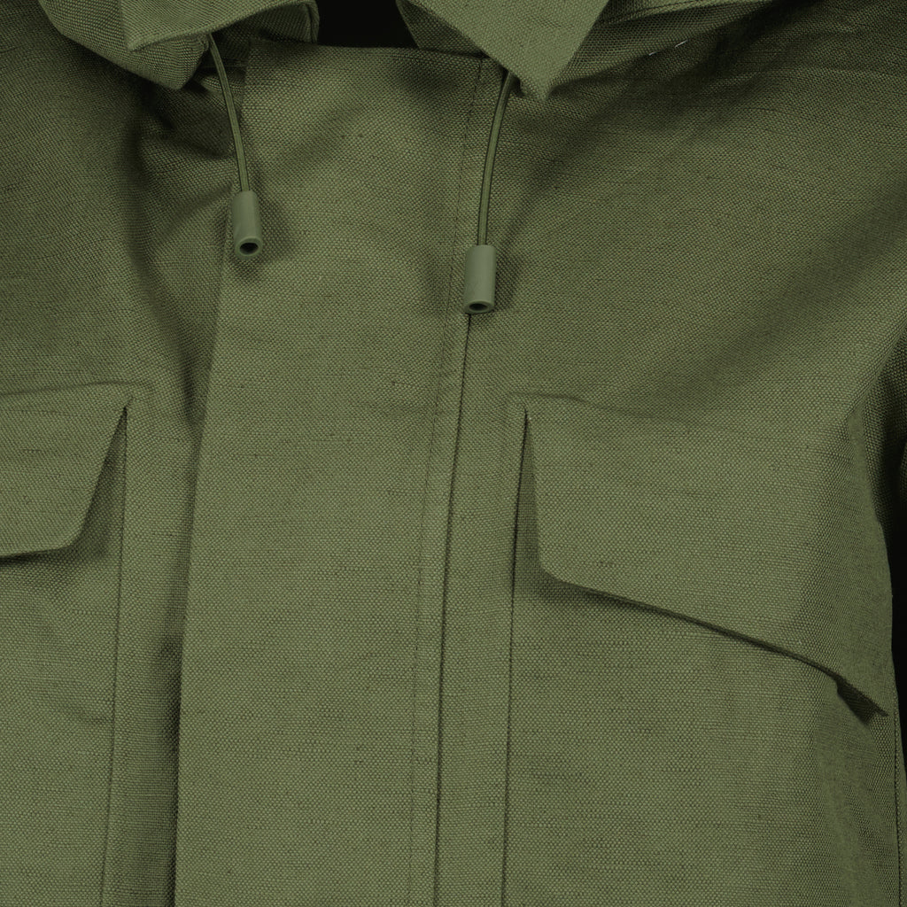 Manteaux Parka Erhal en lin mélangé K-Way Kaki Homme