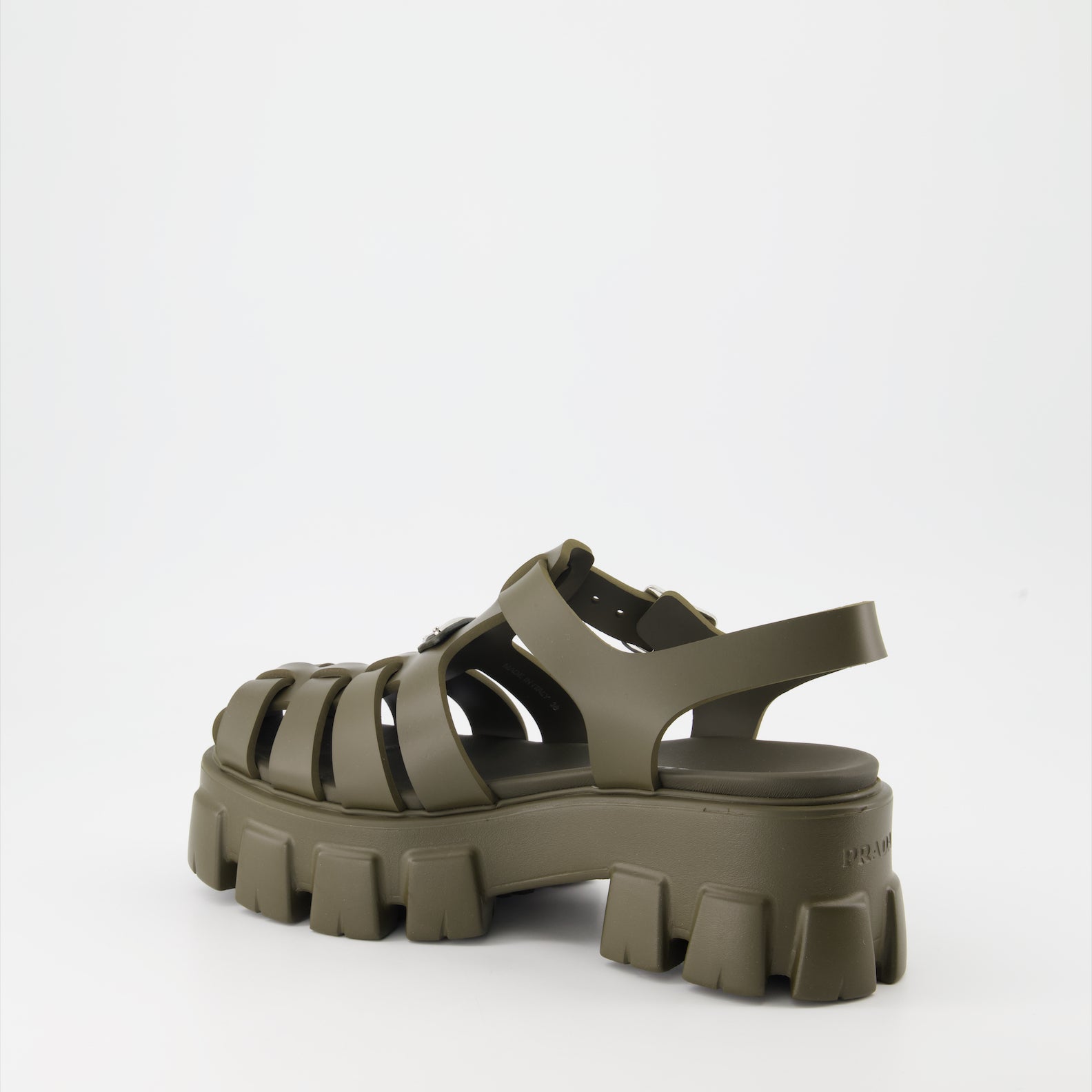 Zapatos abiertos Sandales Monolith Prada Caqui Femme