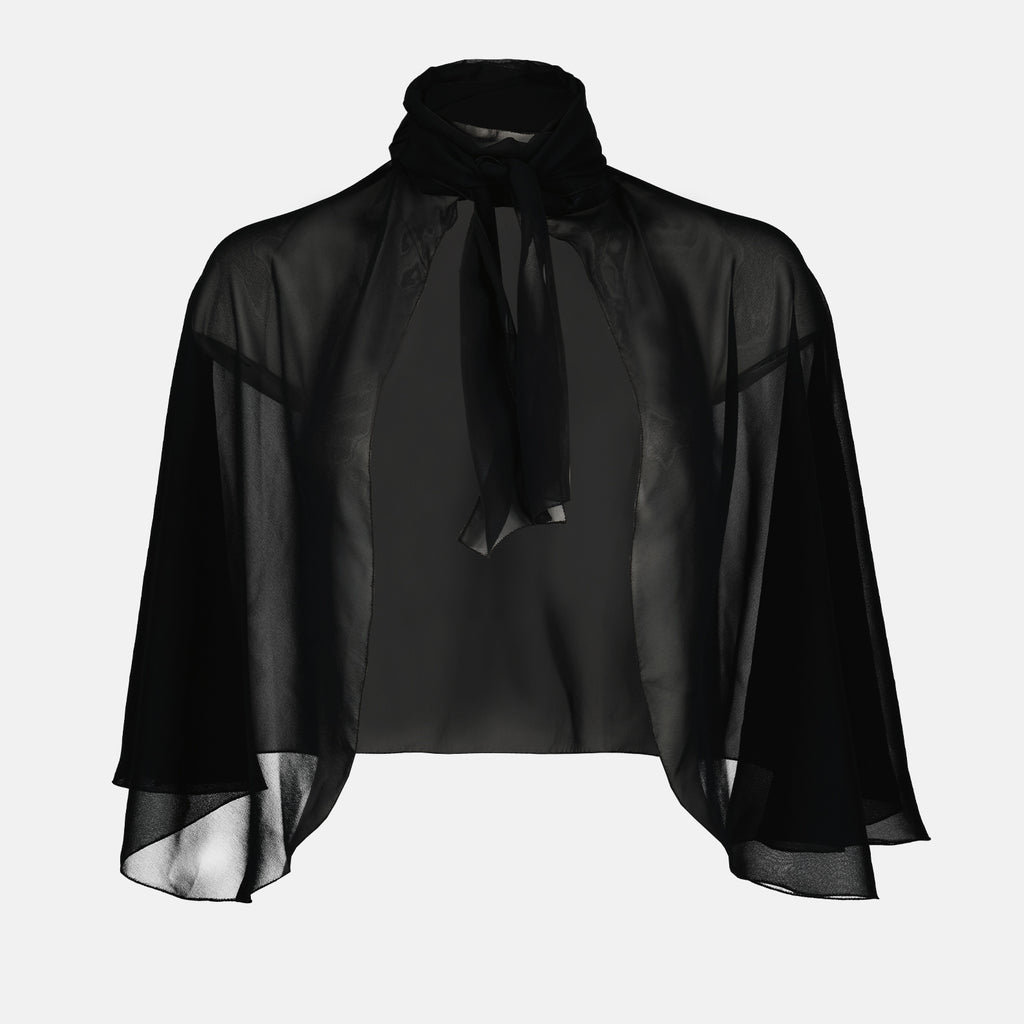 Tops Top en georgette noir Prada Noir Femme