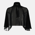 Tops Top en georgette noir Prada Noir Femme