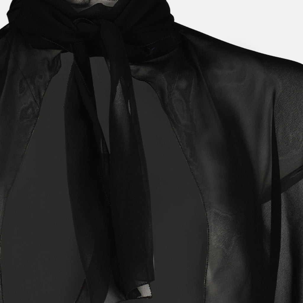 Tops Top en georgette noir Prada Noir Femme