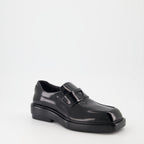 Mocassins Mocassins en cuir brossé Prada Noir Femme
