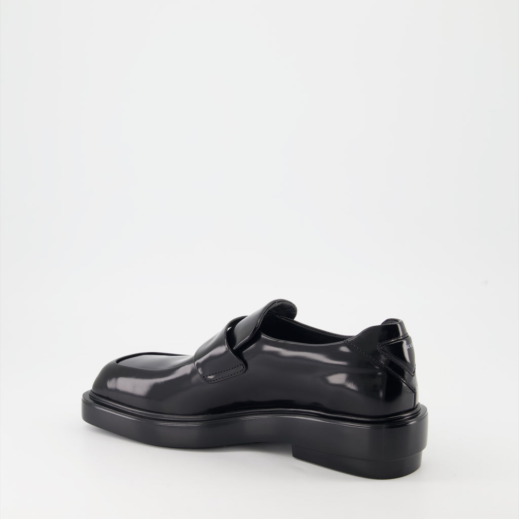 Mocassins Mocassins en cuir brossé Prada Noir Femme