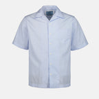 Camisas Camisa Rayada Prada Azul Homme