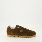 Sneakers Trail Sneakers in Suede Prada Brown Homme