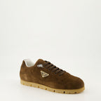 Sneakers Trail Sneakers in Suede Prada Brown Homme