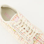 Tênis Sapatilhas Greca em Tweed Versace Rosa Femme