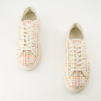 Tênis Sapatilhas Greca em Tweed Versace Rosa Femme