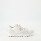 Sneakers Sneakers in Nylon e Pelle Prada Bianco Femme