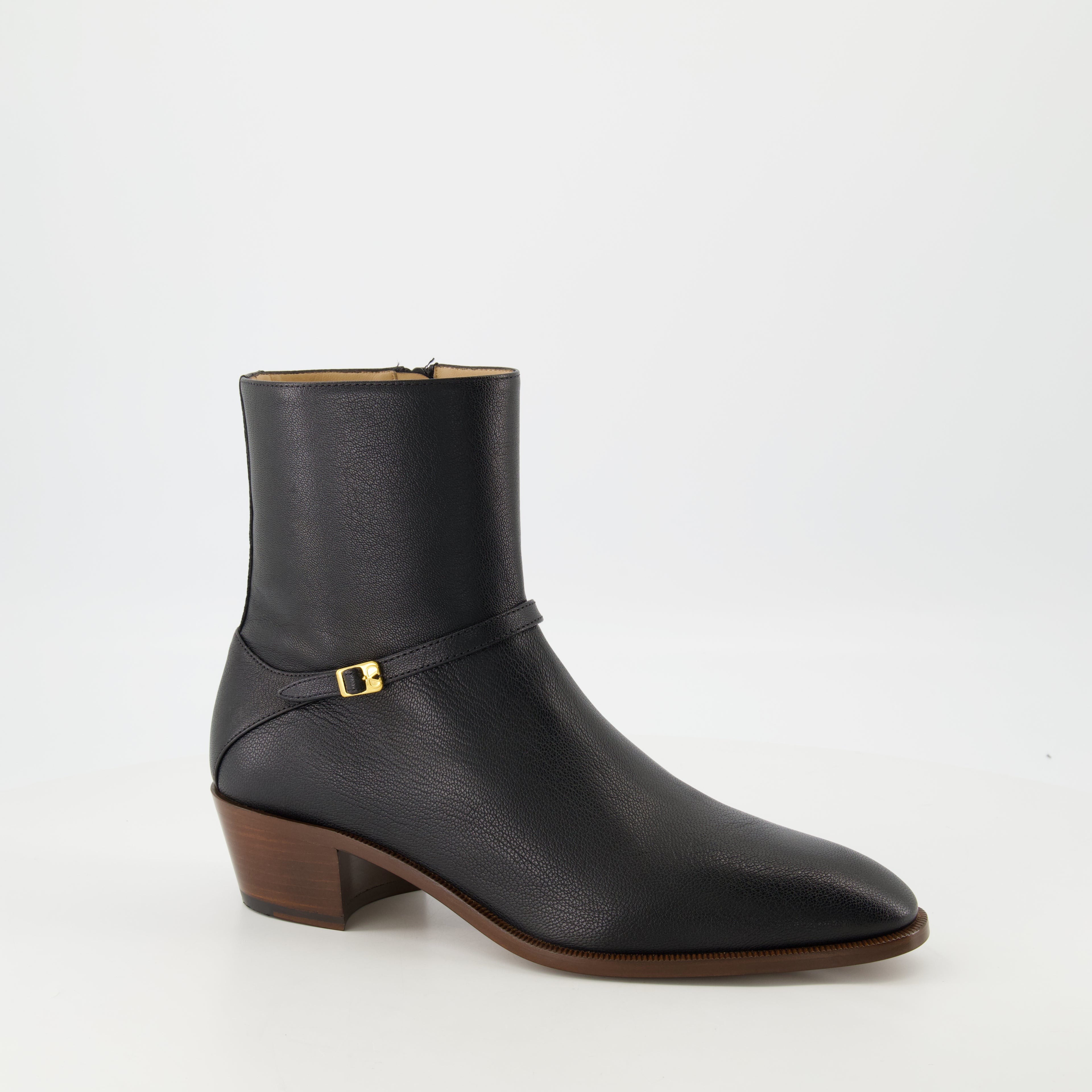 Boots and ankle boots Pat Leather Ankle Boots Valentino Garavani Black Homme