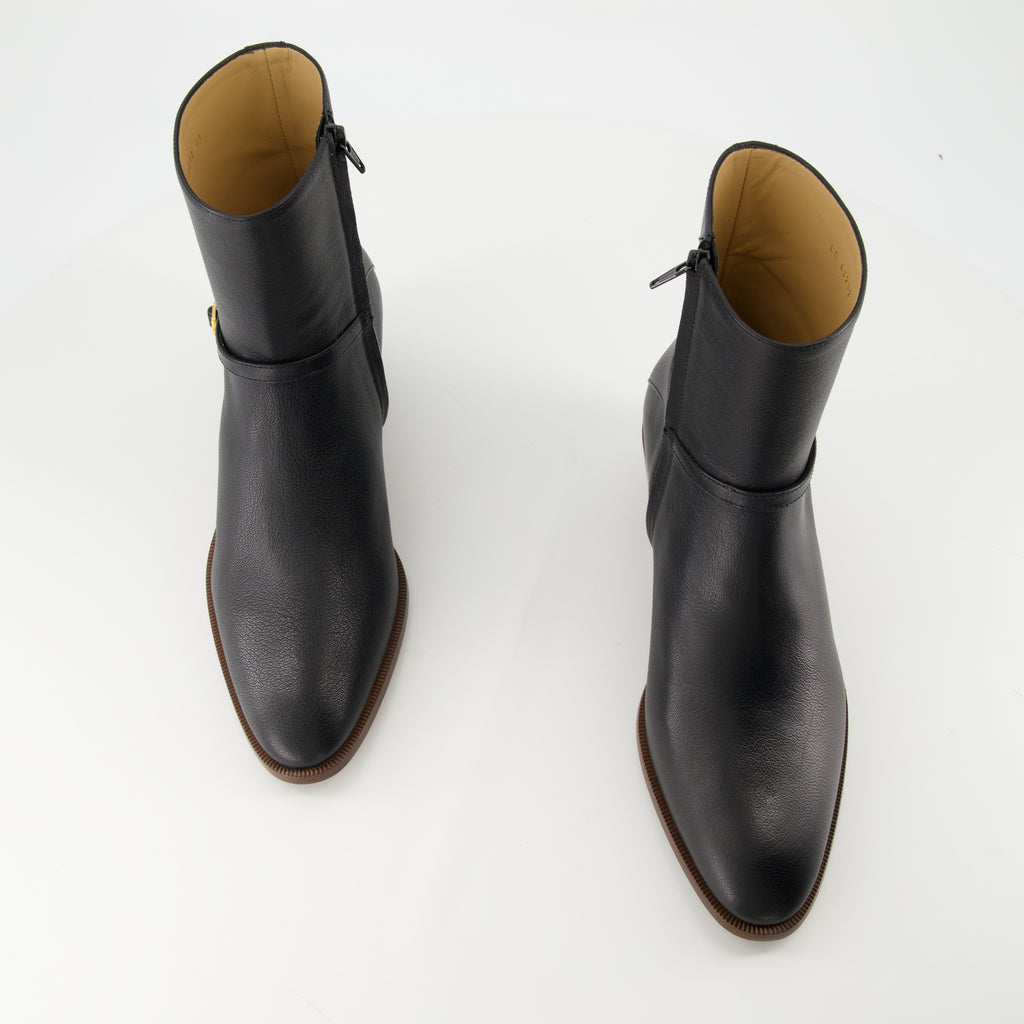 Boots and ankle boots Pat Leather Ankle Boots Valentino Garavani Black Homme