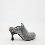 Open shoes D-Woodstock Denim Mules Diesel Blue Femme