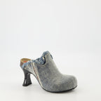 Open shoes D-Woodstock Denim Mules Diesel Blue Femme