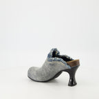 Open shoes D-Woodstock Denim Mules Diesel Blue Femme