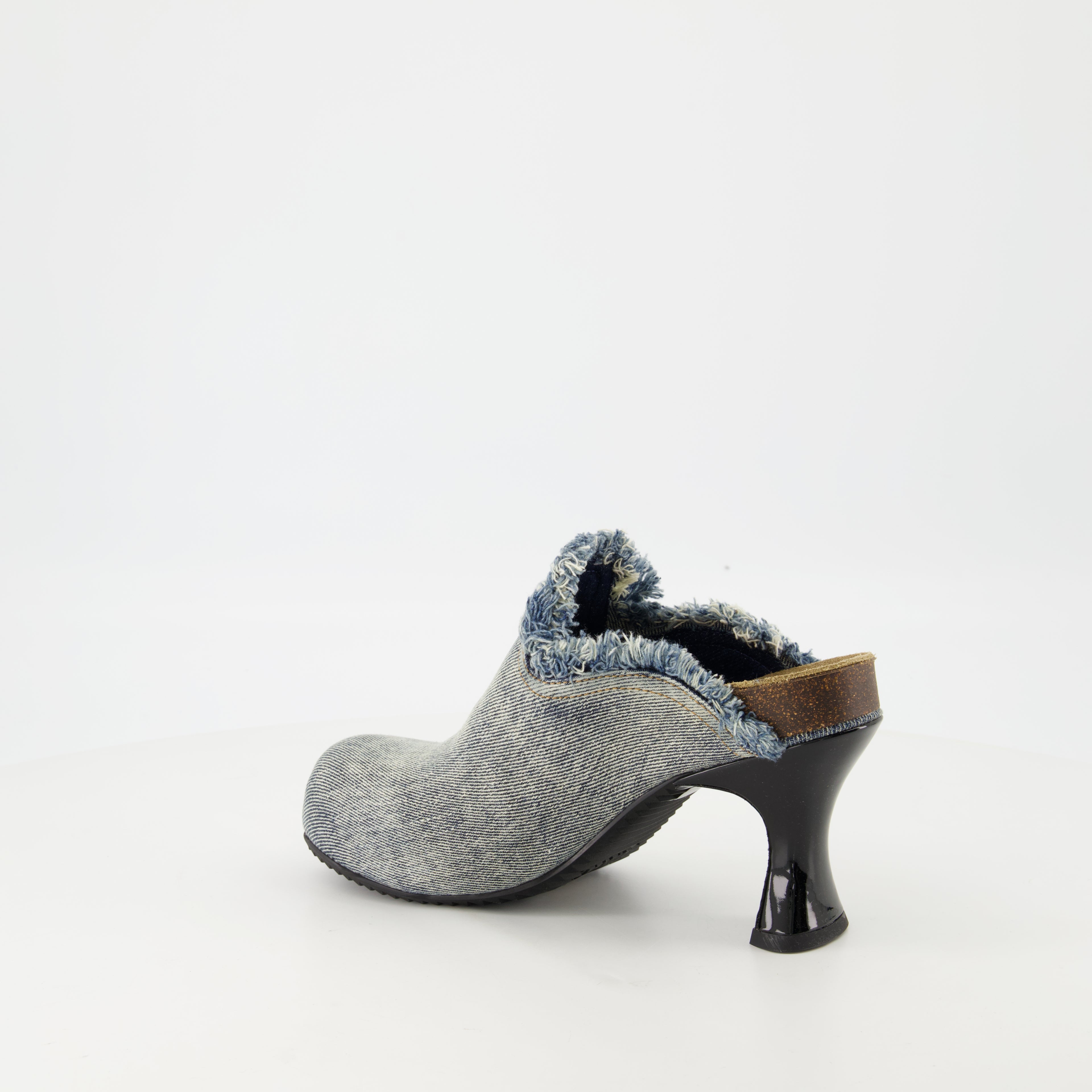 Open shoes D-Woodstock Denim Mules Diesel Blue Femme