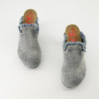 Open shoes D-Woodstock Denim Mules Diesel Blue Femme