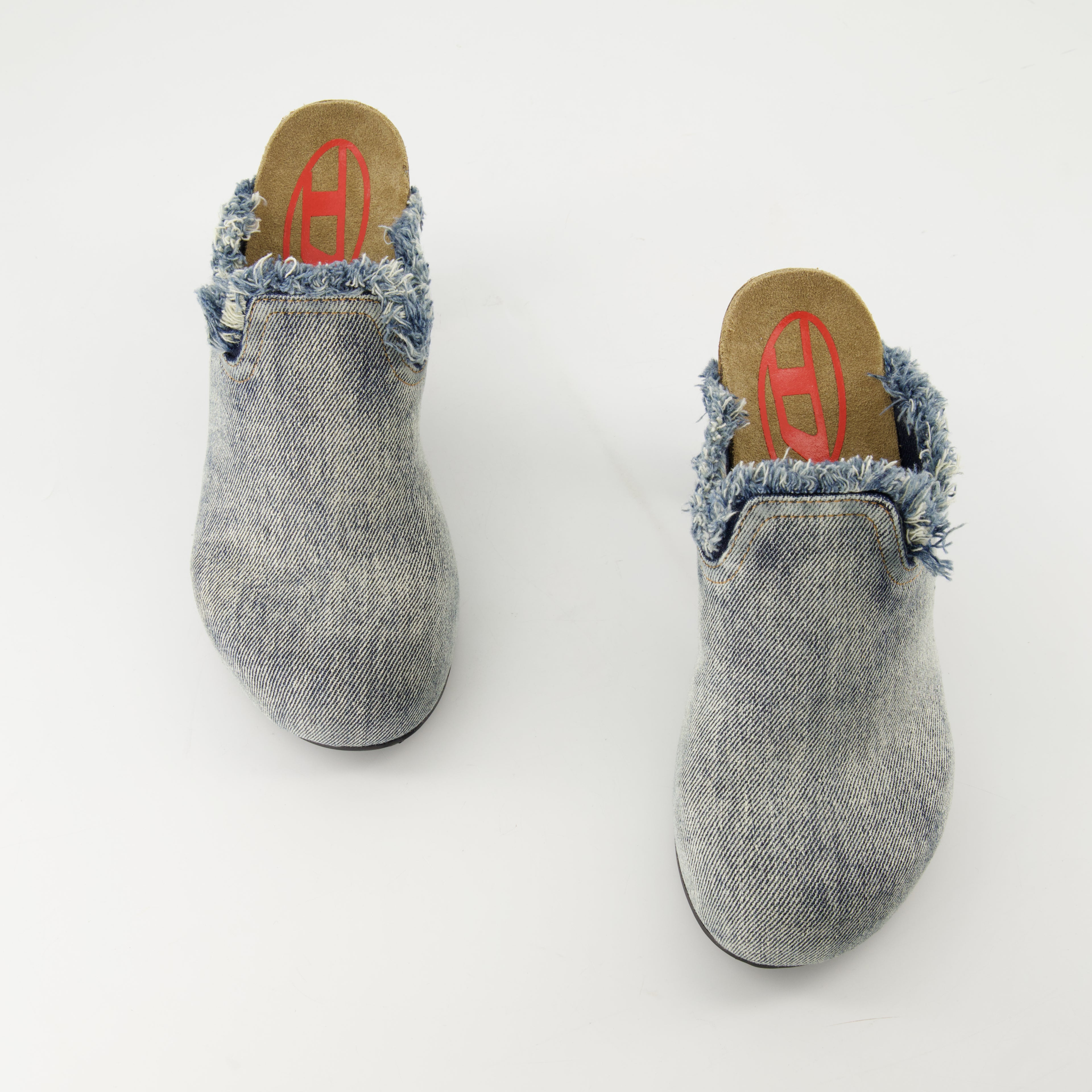 Open shoes D-Woodstock Denim Mules Diesel Blue Femme