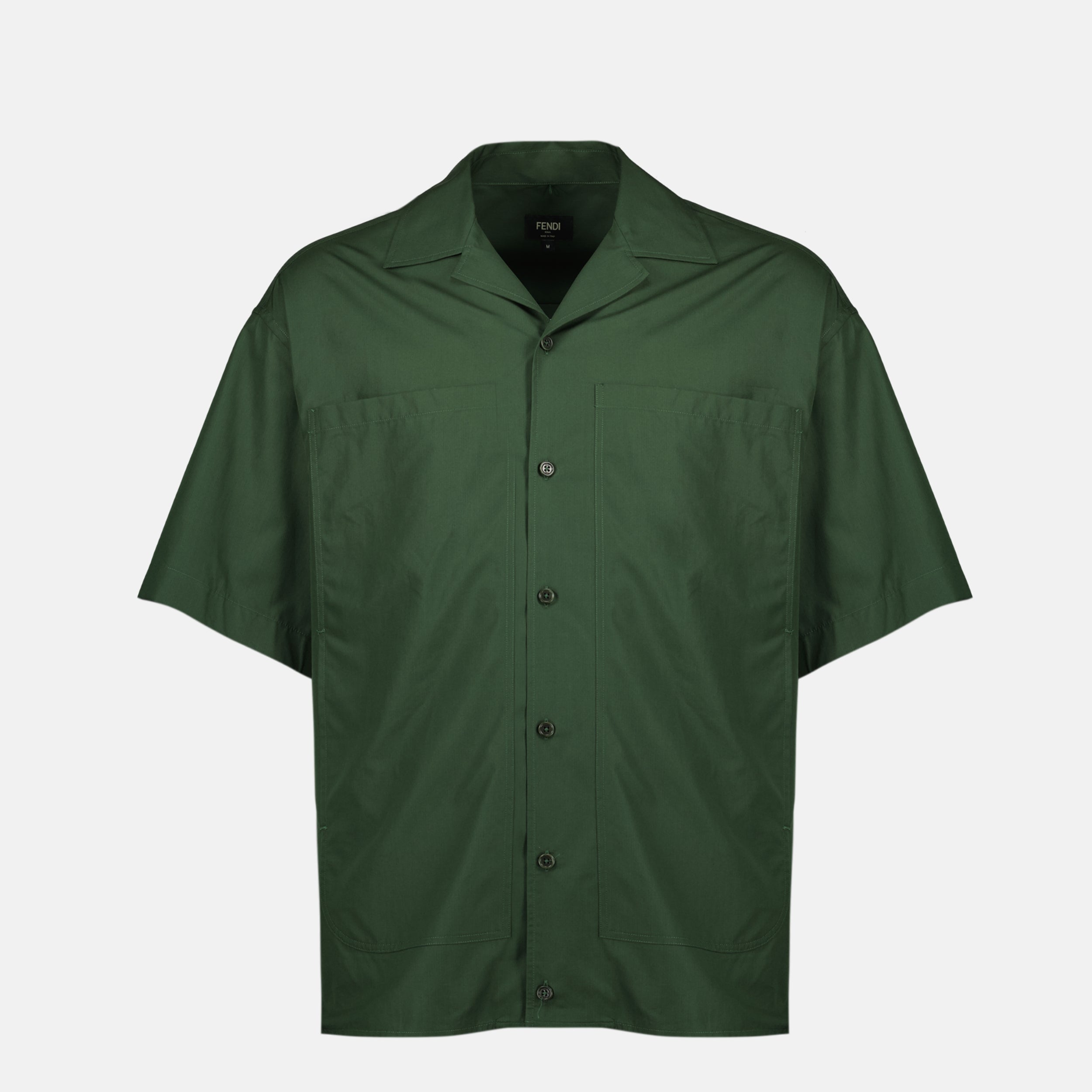 Chemises Cotton Shirt Fendi Kaki Homme