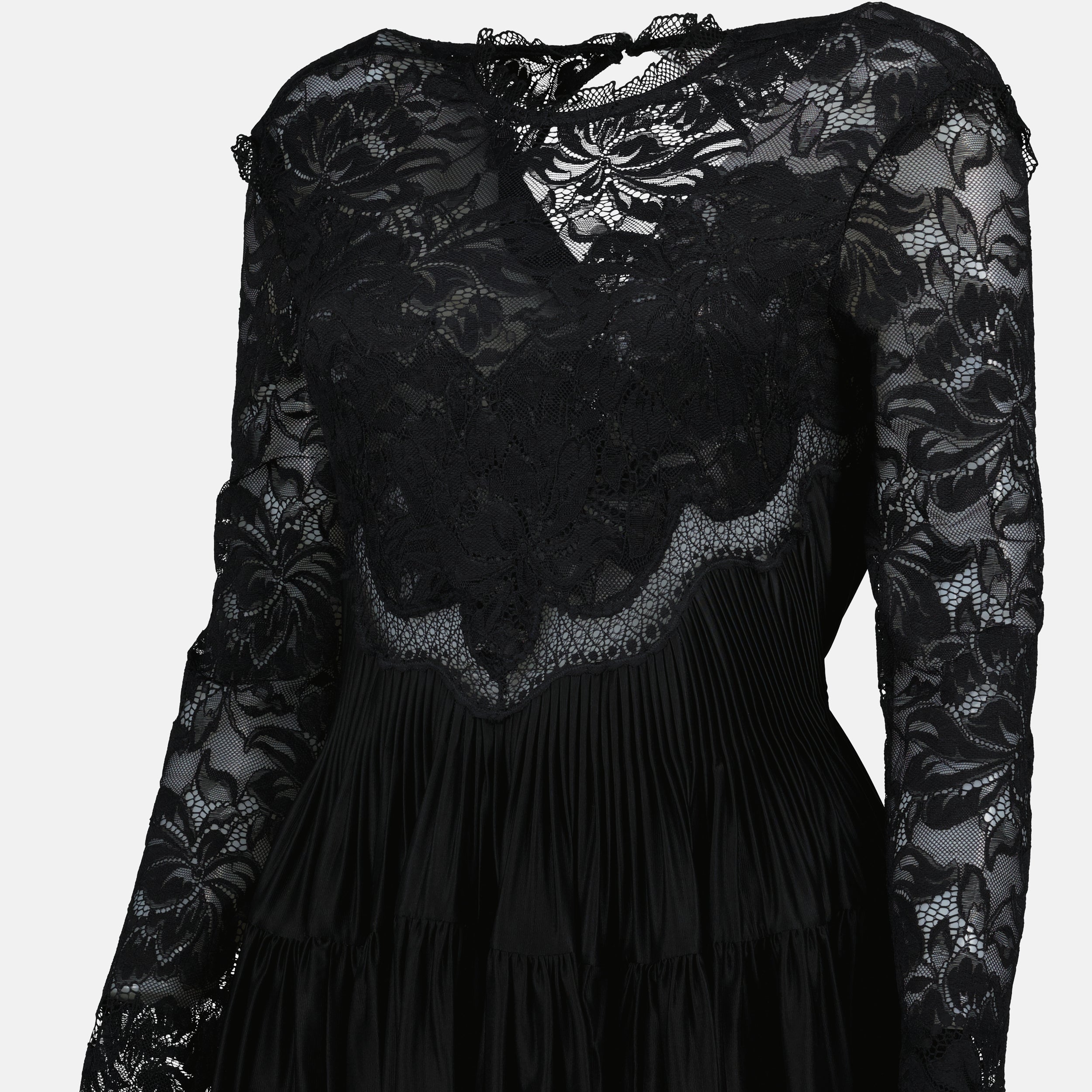 rabanne lace mini dress Rabanne Black Scalloped Mini Dress