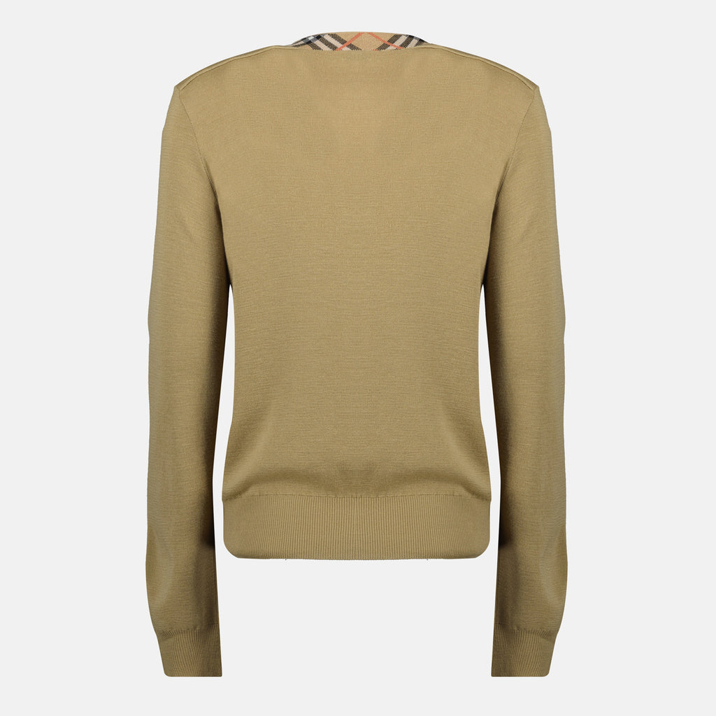 Punto Cárdigan de Lana Burberry Beige Mujeres
