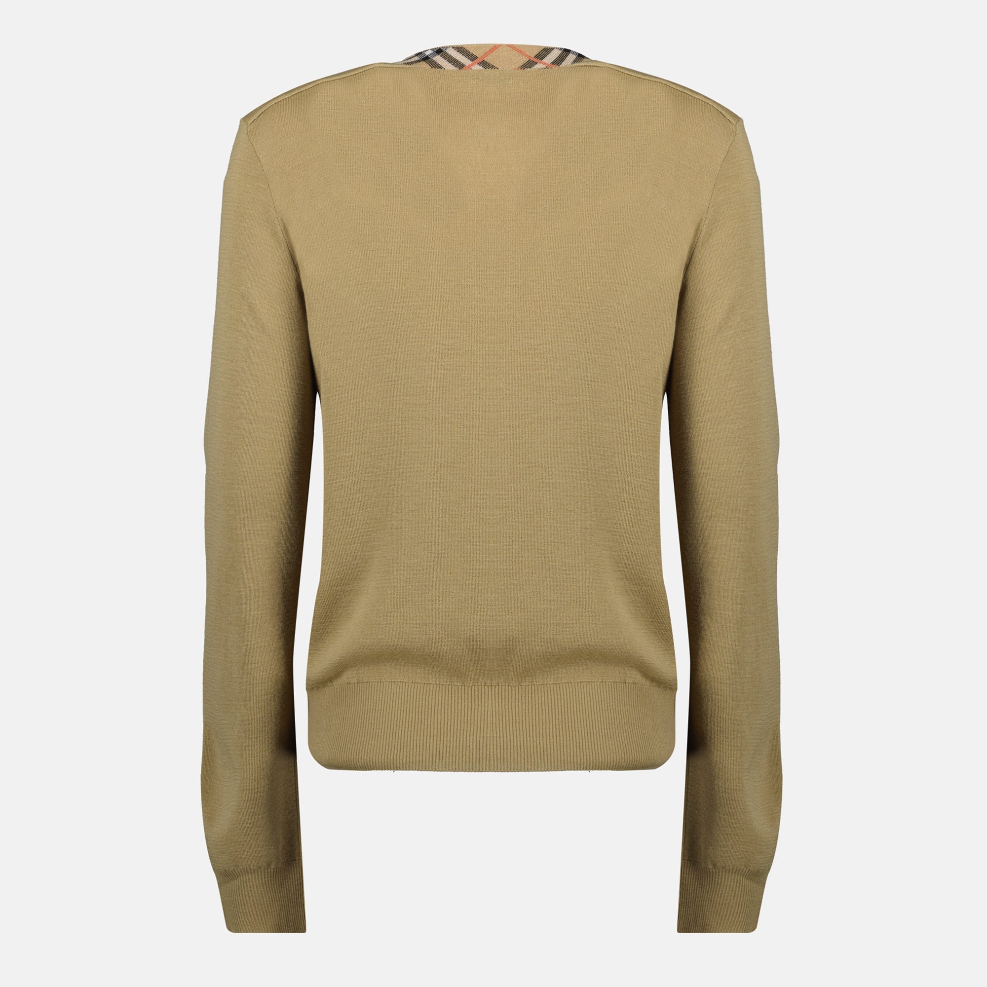 Punto Cárdigan de Lana Burberry Beige Mujeres