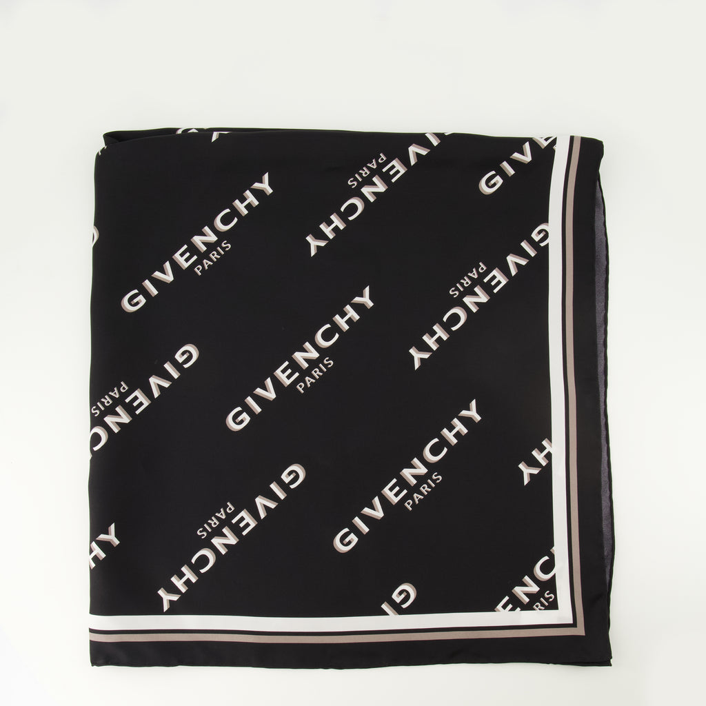 Image of the Givenchy Shadow silk square scarf for women - Fall-Winter 2025 - Back view