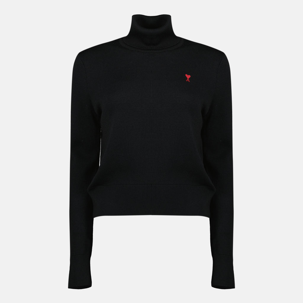 Immagine del maglione a collo alto Ami de coeur del marchio Ami PARIS per Donna - Stagione Autunno-Inverno 2025 - Vista Frontale