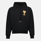 Image of the Ami PARIS brand logo patch hoodie for Unisex - Autumn-Winter 2025 - Front View