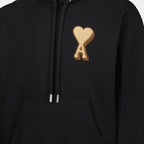 Image of the Ami PARIS brand logo patch hoodie for Unisex - Autumn-Winter 2025 - Detailed View_2