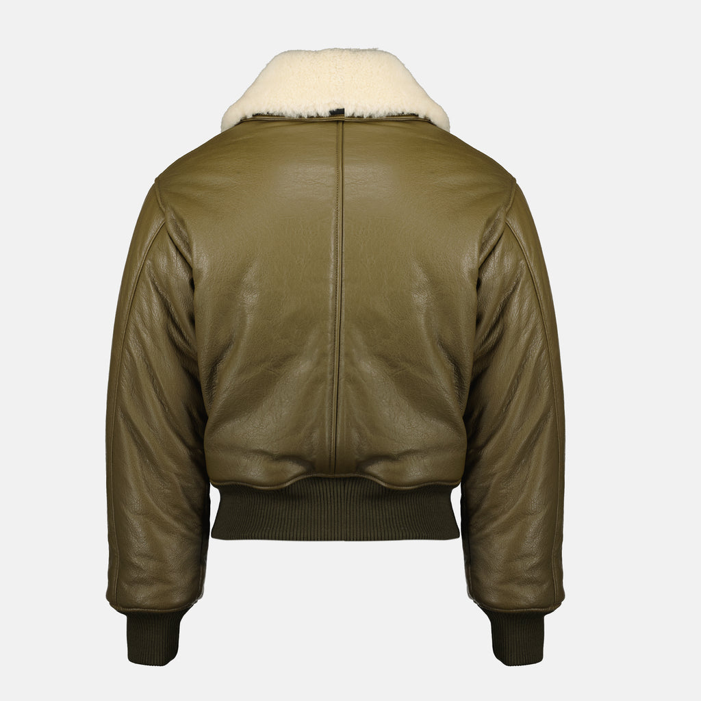 Image of the Ami PARIS Men's Leather Jacket - Autumn-Winter 2025 - Back View
