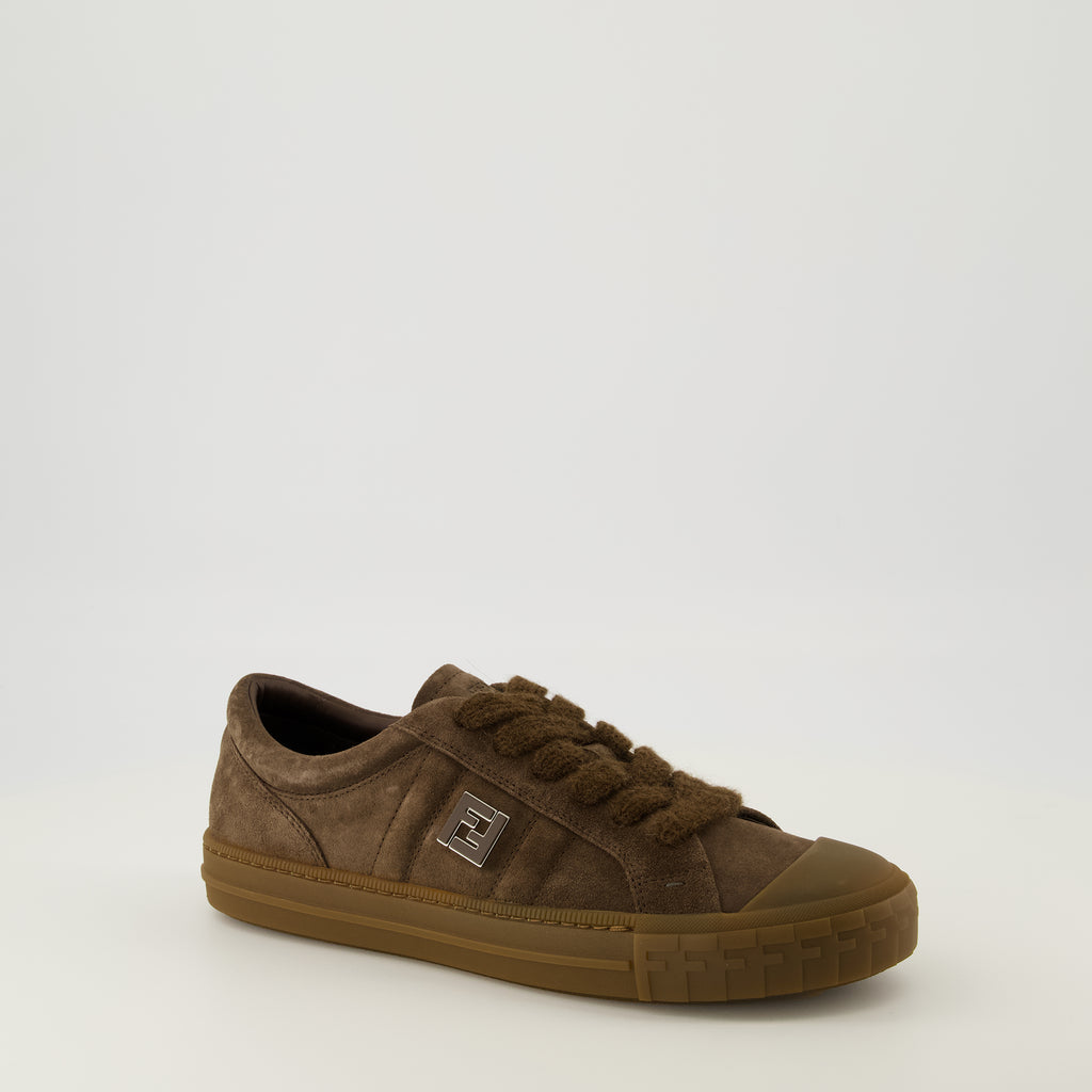 Image of the Fendi Men's Domino Sneakers - Fall-Winter 2025 - Three-quarter back right view