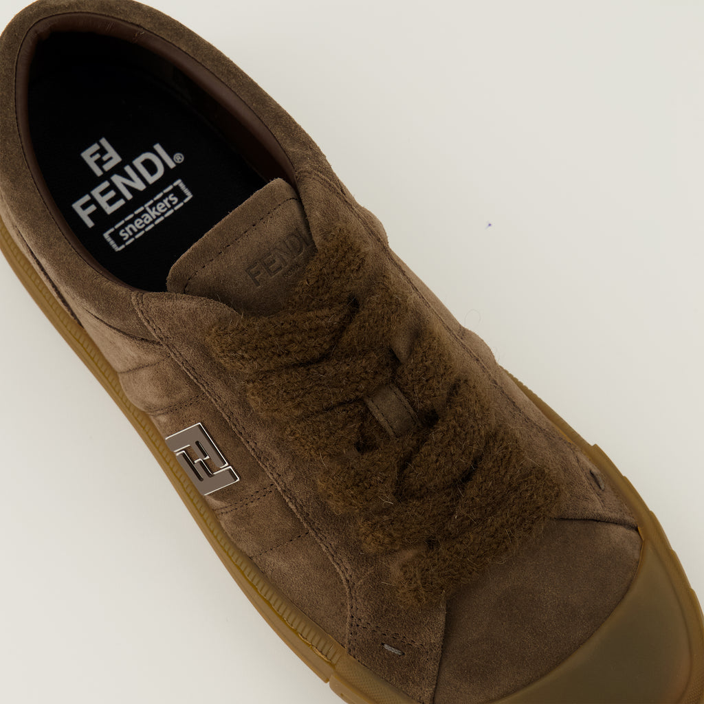 Image of the Fendi Men's Domino Sneakers - Fall-Winter 2025 - Detailed top view