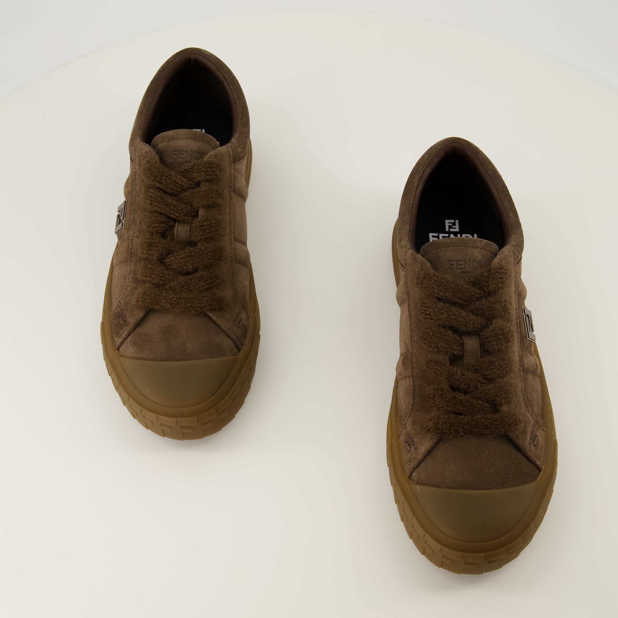 Image of the Fendi Men's Domino Sneakers - Fall-Winter 2025 - Overhead view of the pair