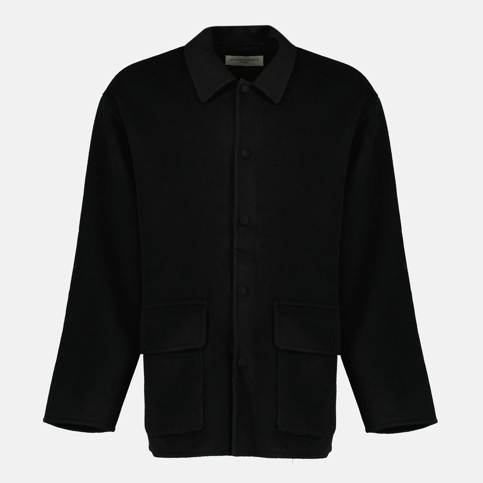 Immagine del cappotto corto Vasco del marchio Officine Générale per Uomo - Stagione Autunno-Inverno 2025 - Vista Frontale