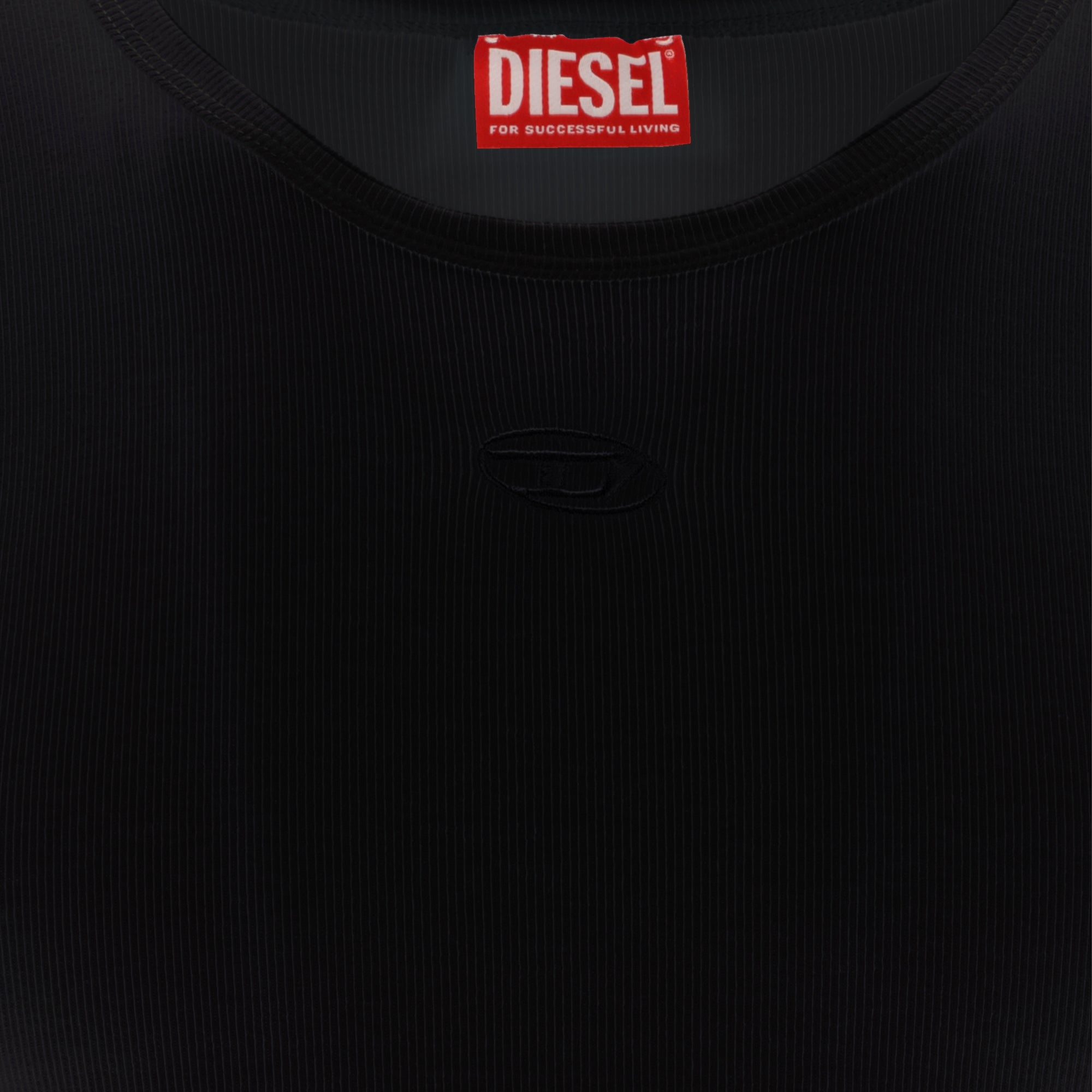 Image de l'article Débardeur côtelé noir de la marque Diesel pour Homme - Saison Automne-Hiver 2025 - Vue détaillée_1