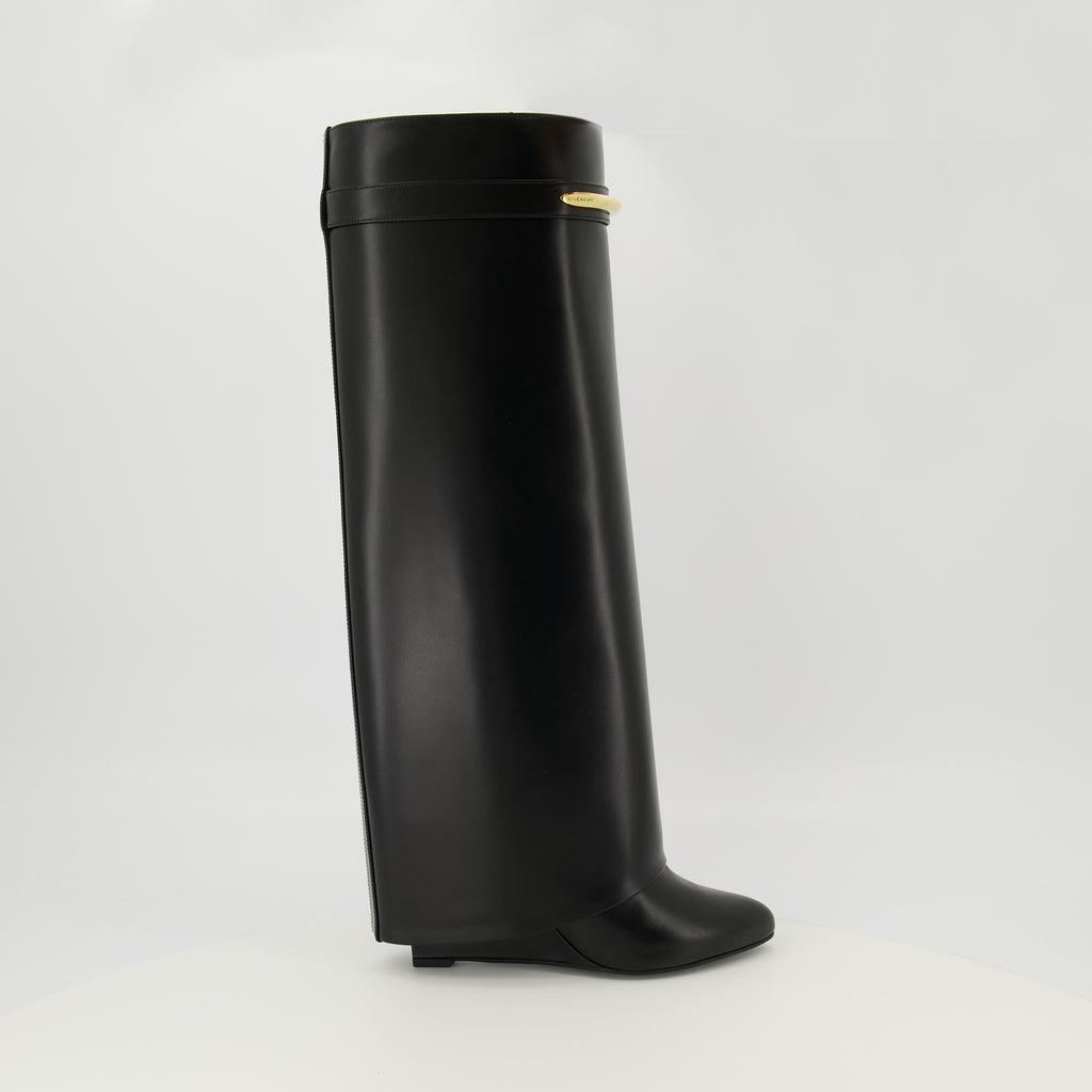Bottes Black Leather Shark Boots Givenchy Noir Femme