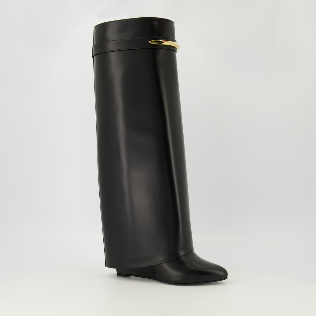 Bottes Black Leather Shark Boots Givenchy Noir Femme
