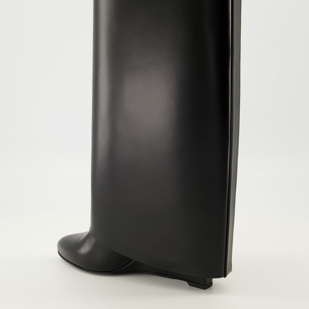 Bottes Black Leather Shark Boots Givenchy Noir Femme