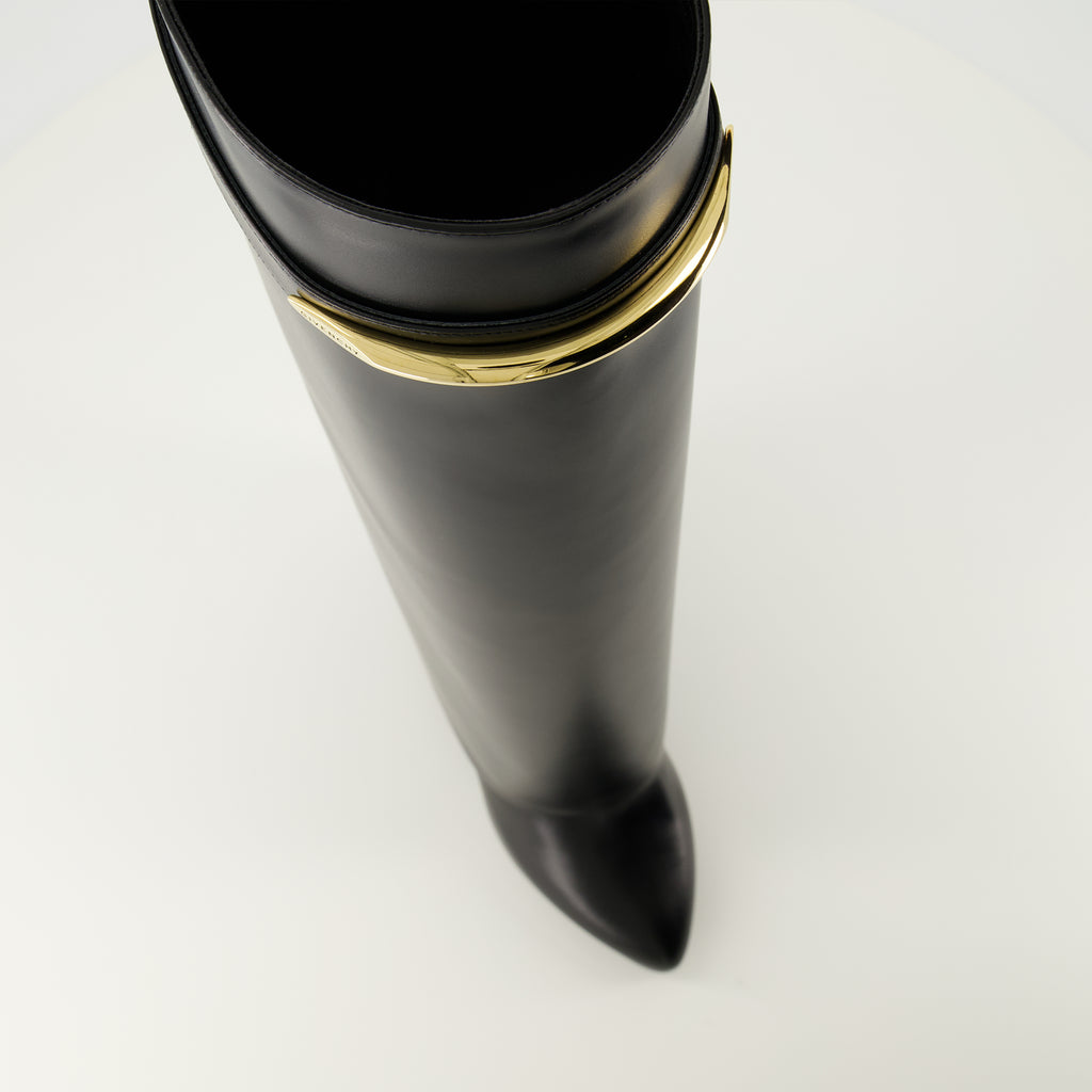 Bottes Black Leather Shark Boots Givenchy Noir Femme