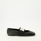 Image of the Givenchy Women's Sliced Square Black Ballerinas - Spring-Summer 2026 - Right Side View