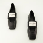 Image of the Givenchy Women's Sliced Square Black Ballerinas - Spring-Summer 2026 - Top View of the Pair