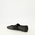 Image of the Givenchy Women's Sliced Square Black Ballerinas - Spring-Summer 2026 - Three-Quarter Right Back View