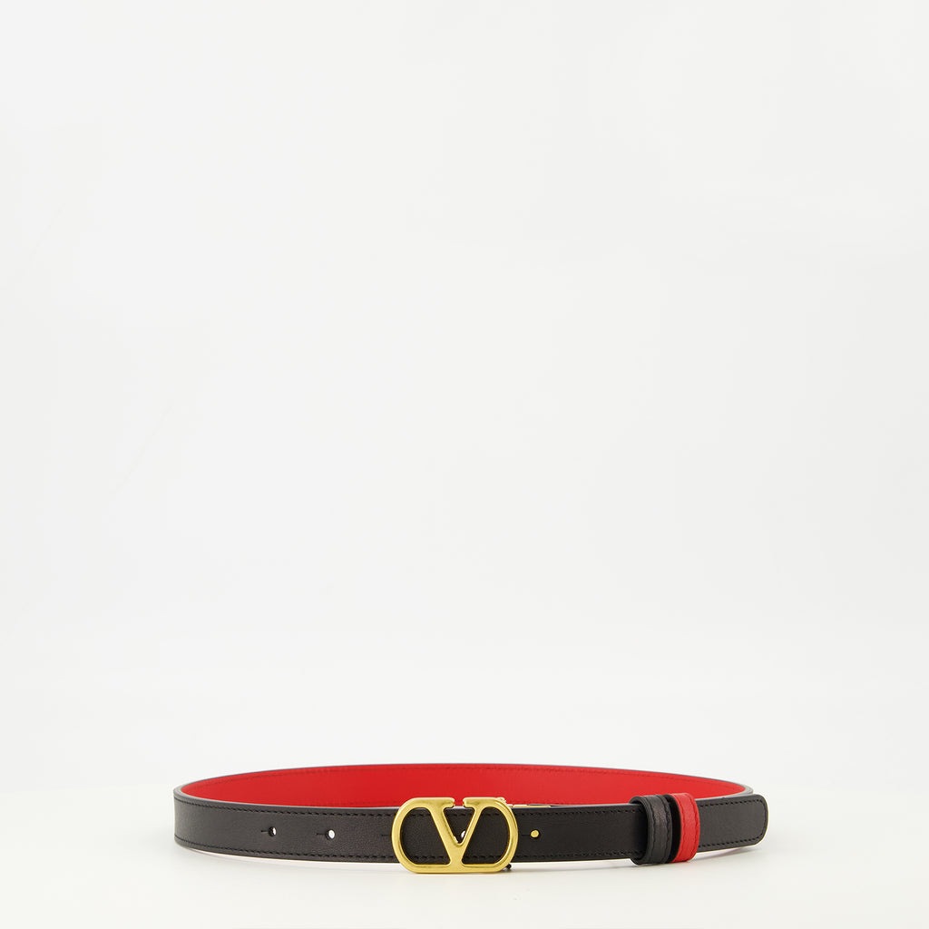 Ceintures Ceinture réversible noir et rouge 20 mm Valentino Garavani Noir Femme
