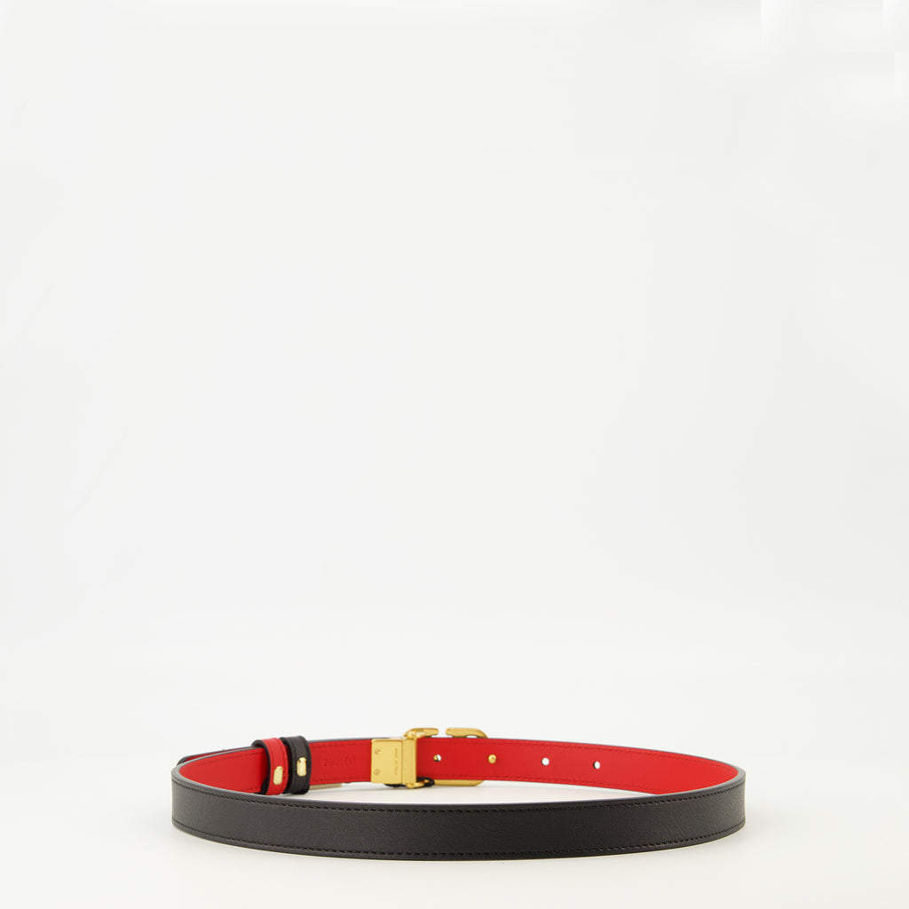 Ceintures Ceinture réversible noir et rouge 20 mm Valentino Garavani Noir Femme