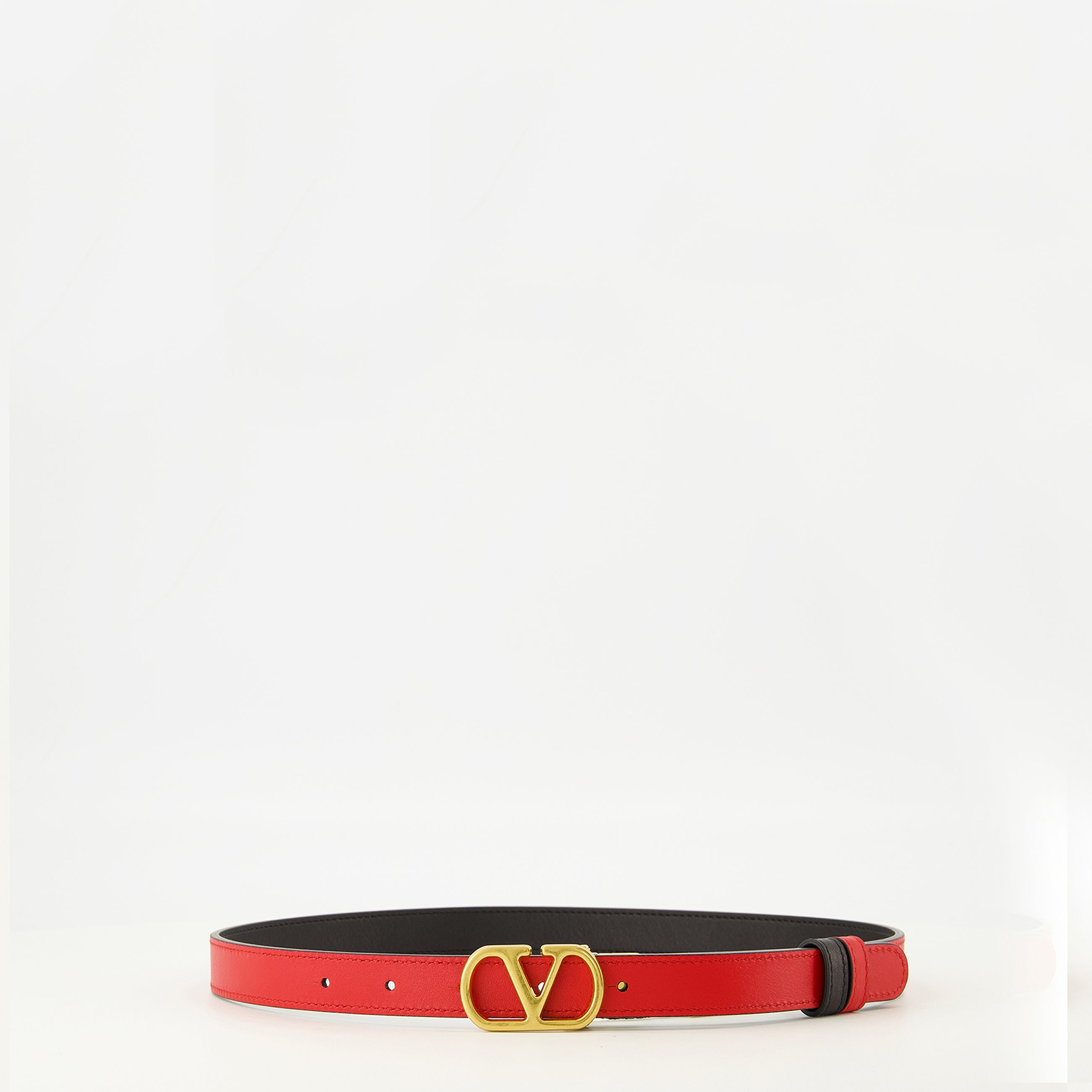 Ceintures Ceinture réversible noir et rouge 20 mm Valentino Garavani Noir Femme