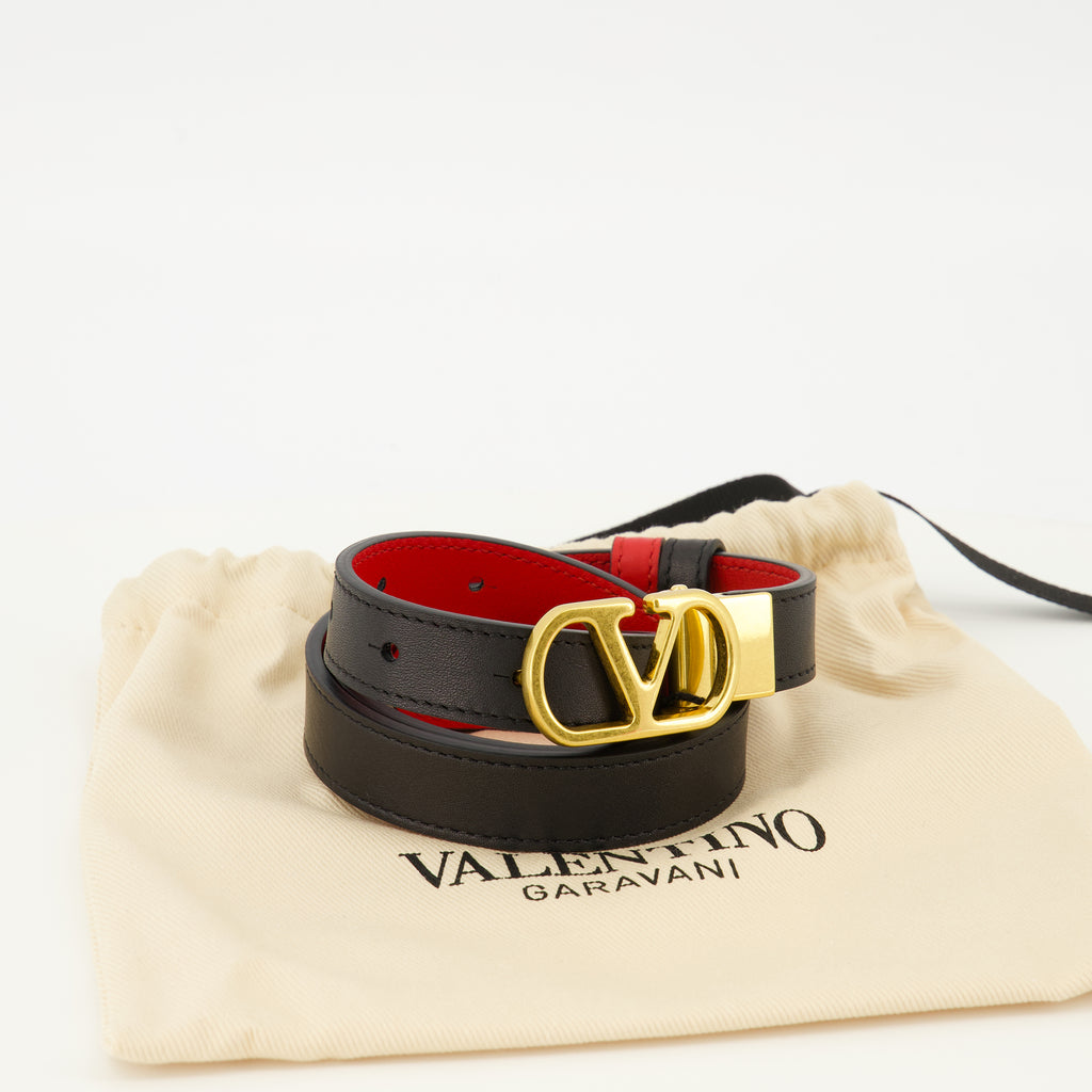 Ceintures Ceinture réversible noir et rouge 20 mm Valentino Garavani Noir Femme