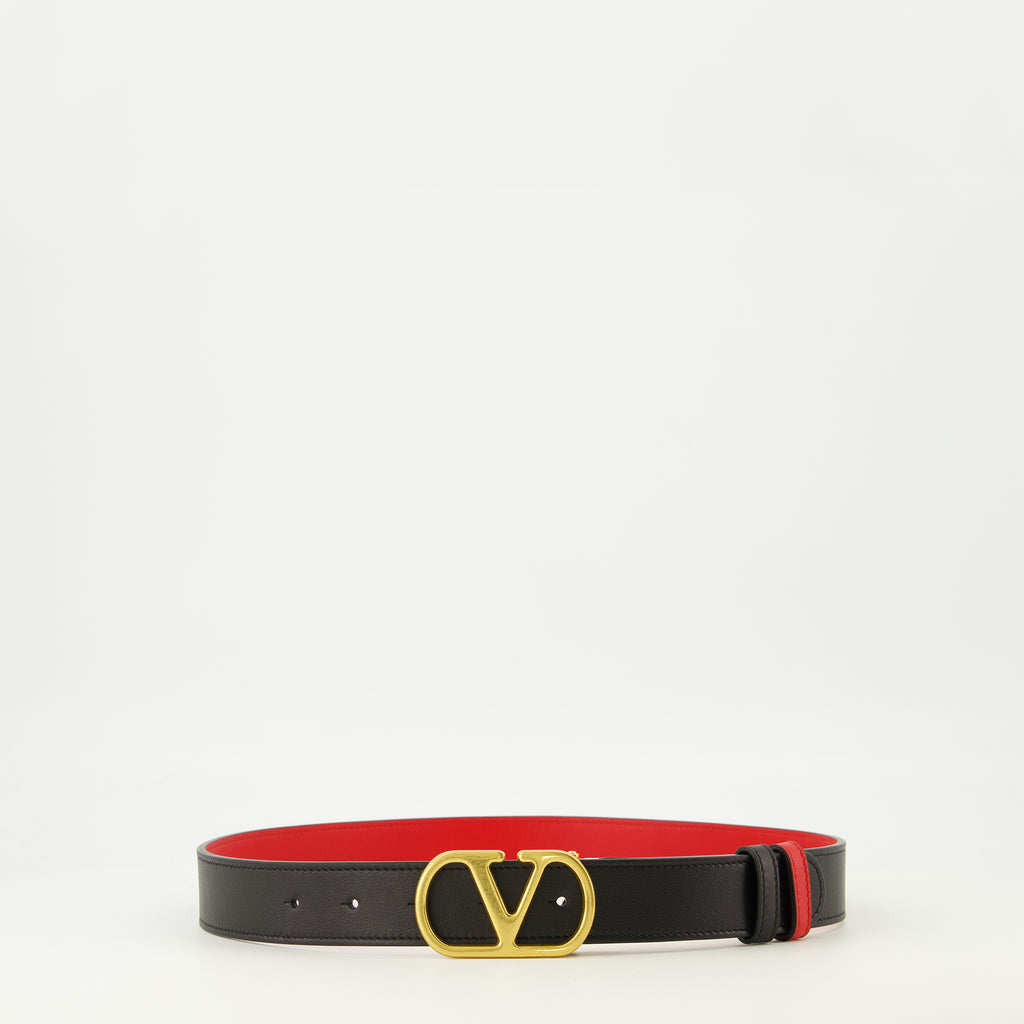 Ceintures Ceinture réversible noir et rouge 30 mm Valentino Garavani Noir Femme