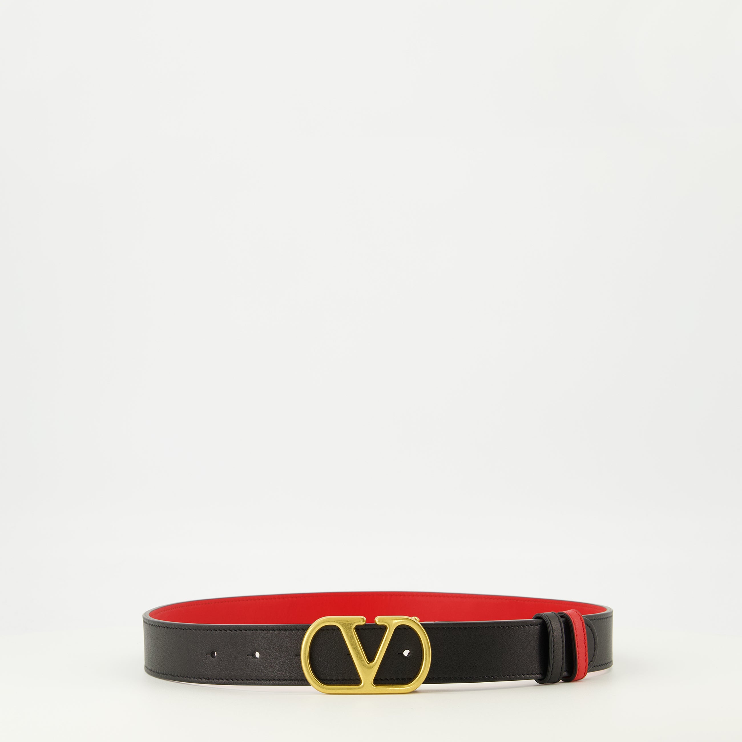 Ceintures Ceinture réversible noir et rouge 30 mm Valentino Garavani Noir Femme